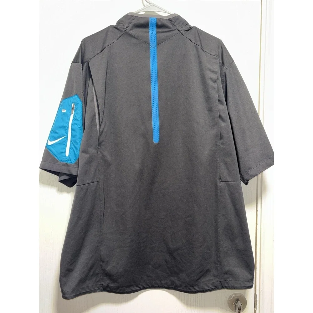 Nike NFL On Field Carolina Panthers 1/4 Zip Short Sleeve Pullover Windbreaker XL